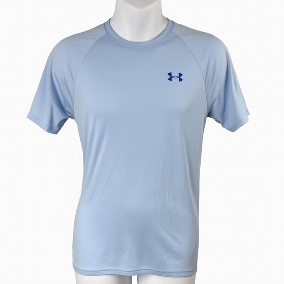 Under Armour Shirt Mens Small Blue Loose Fit Neutral Gym Workout Athleisure - Picture 1 of 6